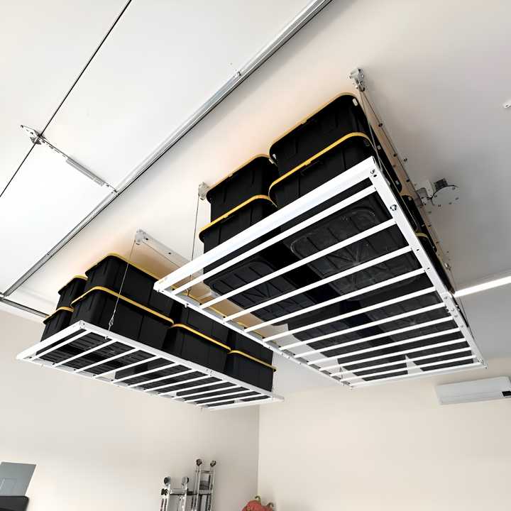 Remote Controlled Retractable Ceiling Storage Rack - Ultra Heavy Duty