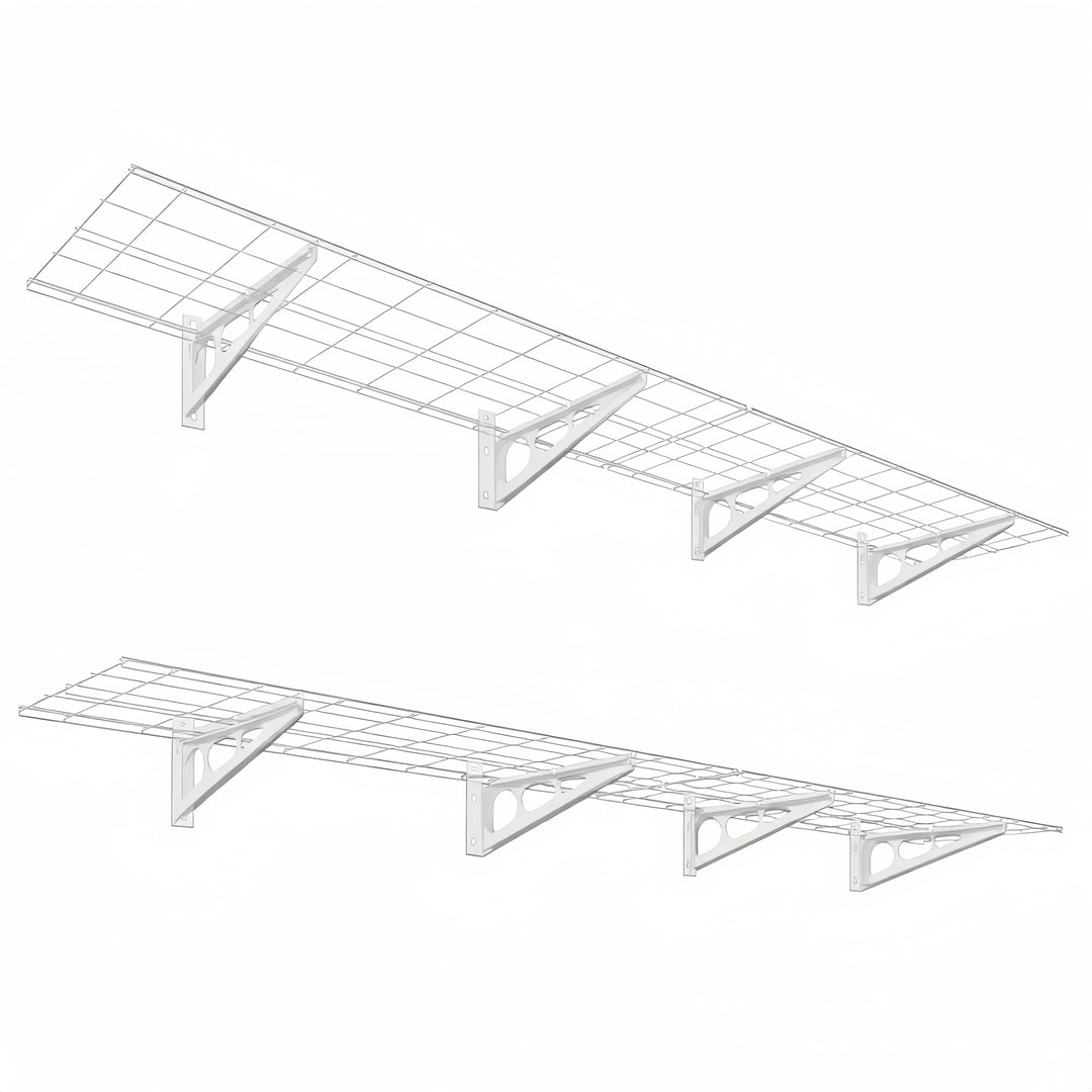 Wall Mounted Garage Shelving - Standard White