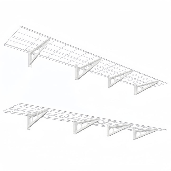 Wall Mounted Garage Shelving - Standard White