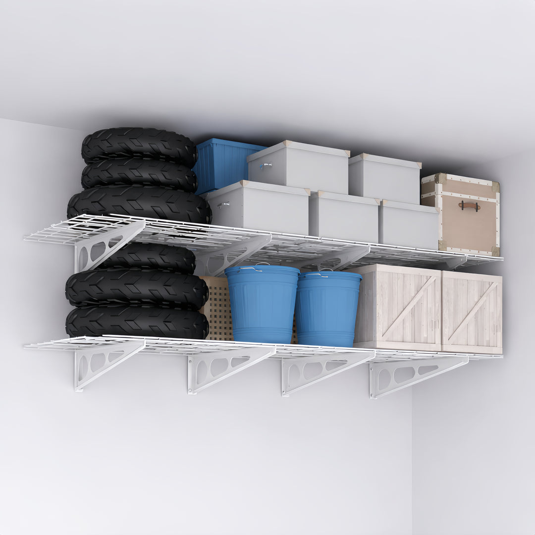 Wall Mounted Garage Shelving - Standard White