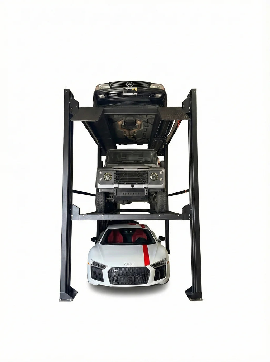 Halo Lifts 4 Post Triple Stacker Parking Hoist 3.5 Ton / 4 Ton Capacity
