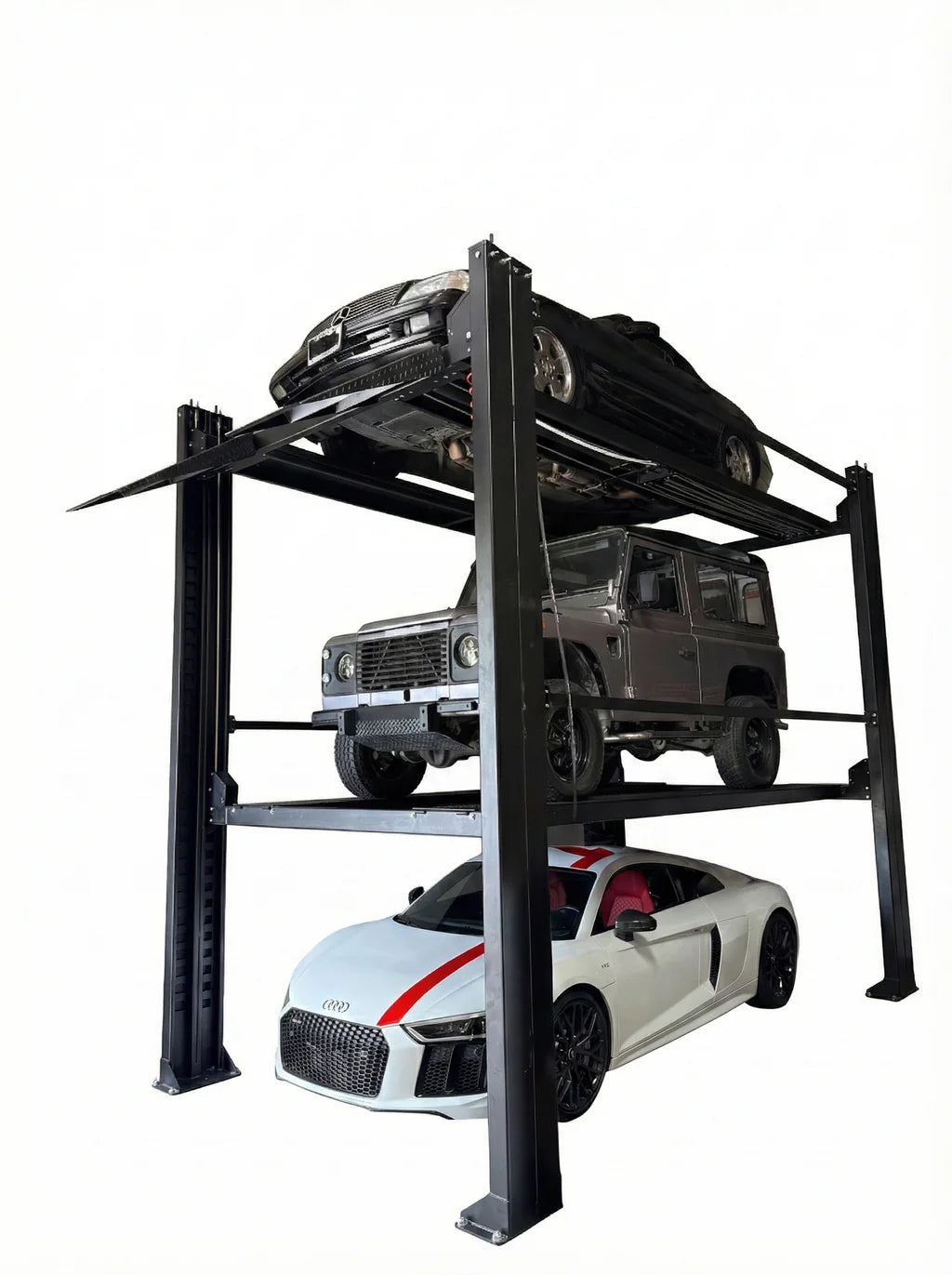Halo Lifts 4 Post Triple Stacker Parking Hoist 3.5 Ton / 4 Ton Capacity