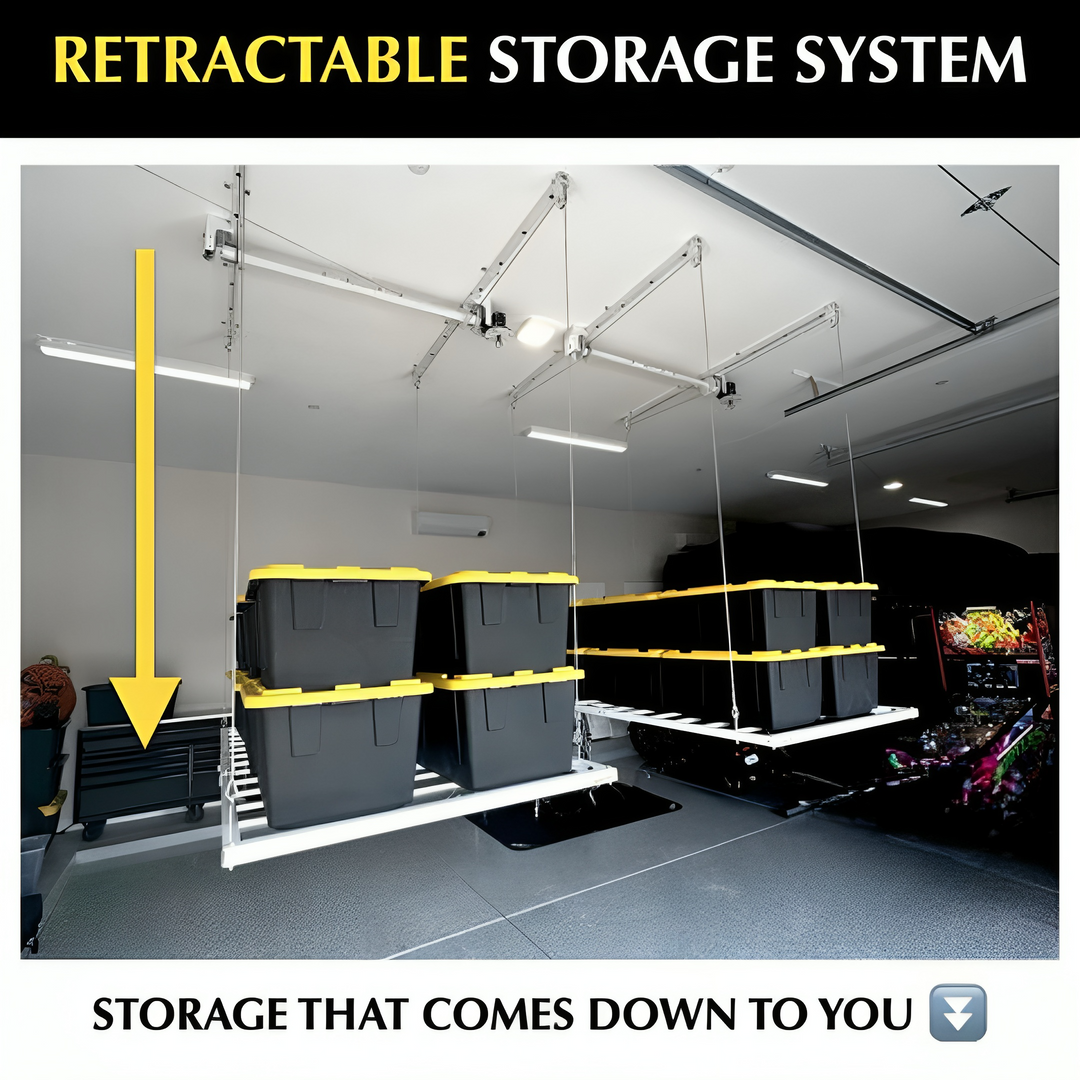Retractable Ceiling Storage Rack - Ultra Heavy Duty