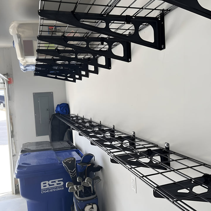 Wall Mounted Garage Shelving - Standard Black