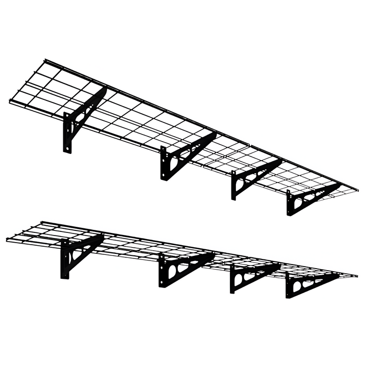 Wall Mounted Garage Shelving - Standard Black